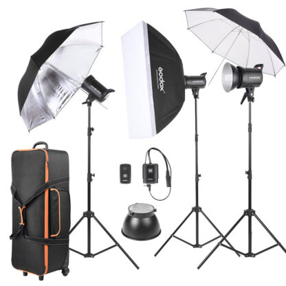 Kit Fotografia Estudio 3 Flashes Godox Sk300-d